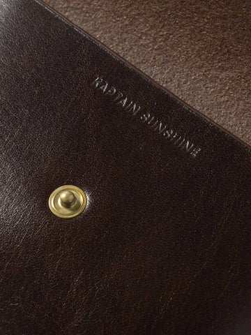 KAPTAIN SUNSHINE Round Wallet Mid Pouch Dark Brown, Pouches