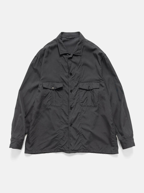 KAPTAIN SUNSHINE Silk Military Shirt Jacket Ink Black, Shirts