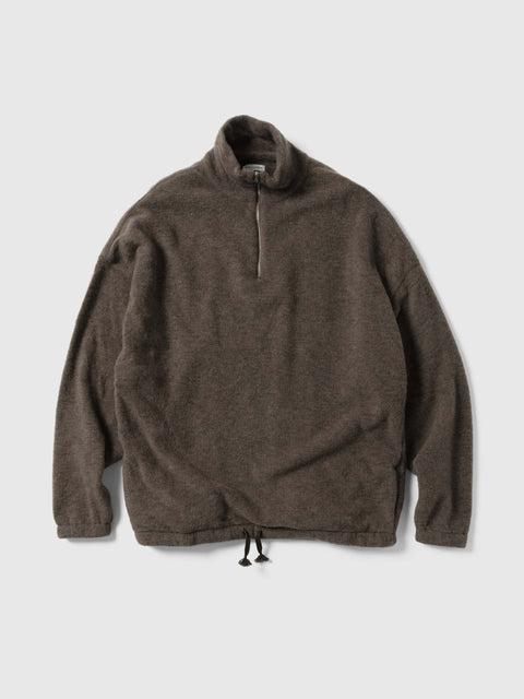 KAPTAIN SUNSHINE Silk Wool Fleece Pullover Brown, Fleece