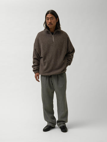 KAPTAIN SUNSHINE Silk Wool Fleece Pullover Brown, Fleece