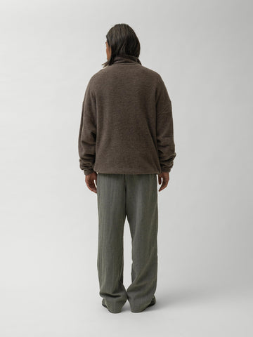 KAPTAIN SUNSHINE Silk Wool Fleece Pullover Brown, Fleece