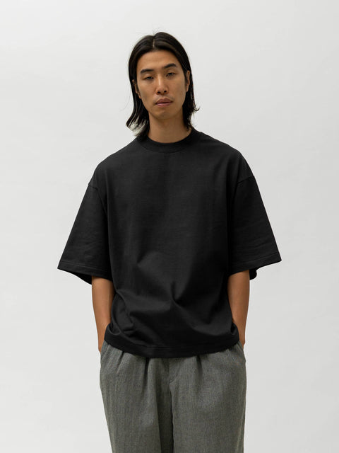 KAPTAIN SUNSHINE Suvin Supima Tube Half Sleeve Tee Heavy Ink Black, T-Shirts