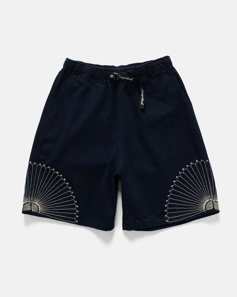 KAPITAL 10oz IDGxIDG Denim EASY Short Pants (FUROSHIKI Embroidry) Indigo, Shorts