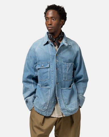 KAPITAL 12oz Denim CACTUS Coverall (MidTone), Jackets