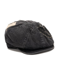 14oz BLK Denim Casquette (DIXIE FACTORY Remake) Black x Black - HAVEN