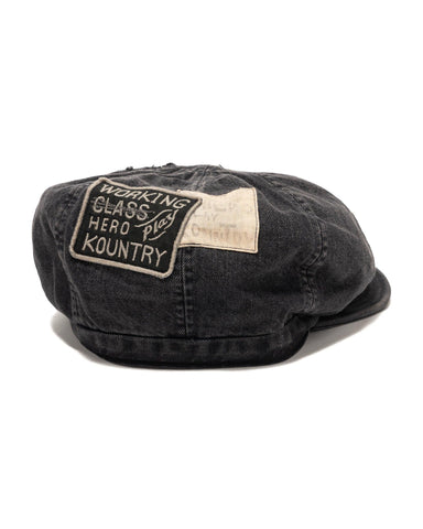 14oz BLK Denim Casquette (DIXIE FACTORY Remake) Black x Black - HAVEN