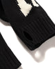 KAPITAL 5G Cotton Knit BONE Crew Sweater Black, Sweaters