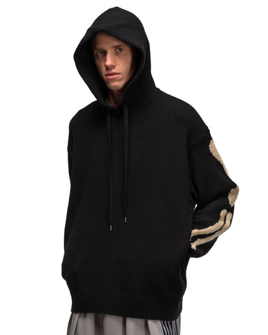 Kapital 5G Wool BONE Hood Sweater Black, Sweaters