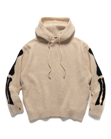 Kapital 5G Wool BONE Hood Sweater Ecru, Sweaters