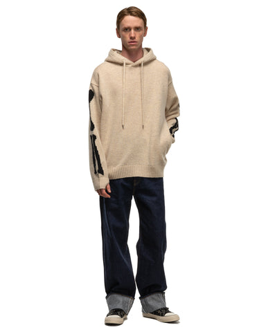 Kapital 5G Wool BONE Hood Sweater Ecru, Sweaters