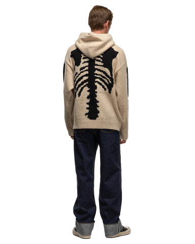 Kapital 5G Wool BONE Hood Sweater Ecru, Sweaters