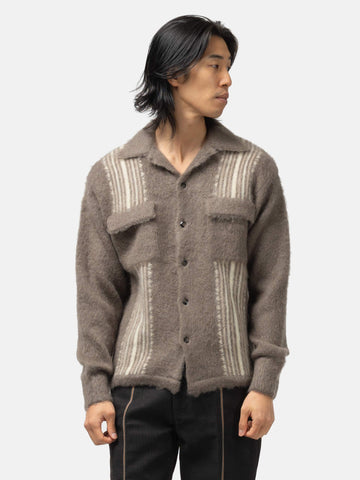 KAPITAL 7G Mohair Knit Board Shirt Moca Beige, Shirts