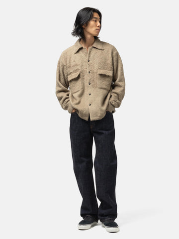 KAPITAL 7G Shaggy Knit Board Shirt Beige Khaki, Shirts