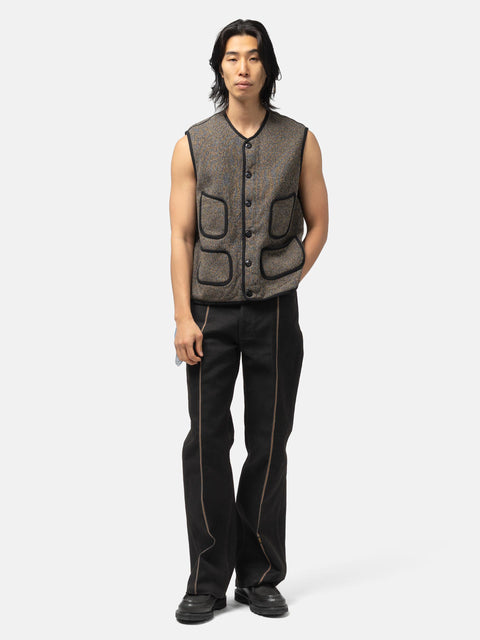 KAPITAL BEACH SWT Knit Vest Charcoal, Vests