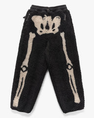 Kapital BONE Boa Fleece Easy Pants Black, Bottoms