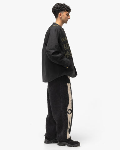 Kapital BONE Boa Fleece Easy Pants Black, Bottoms