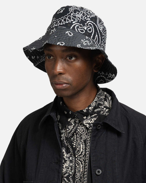 KAPITAL Bandana Patchwork BUCKET Hat Purple Black, Hats