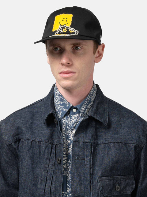 KAPITAL Chino Baseball Cap (PECKISH RAINBOWY) Black, Caps