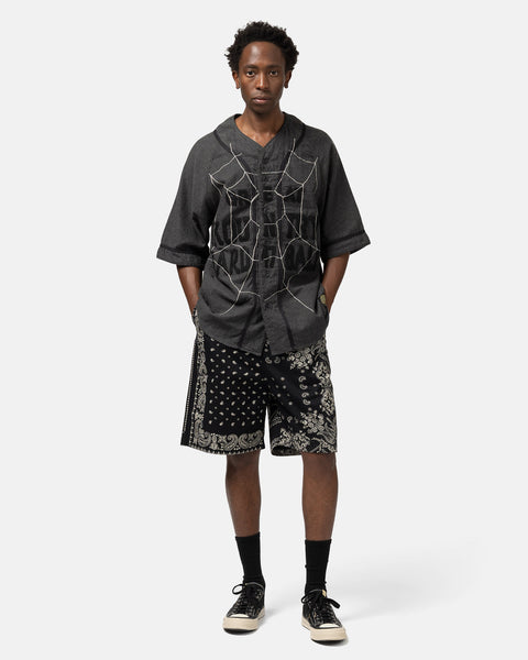 KAPITAL Combed Burberry RAT BRAND Bandana Patchwork EASY Short Pants Black, Shorts