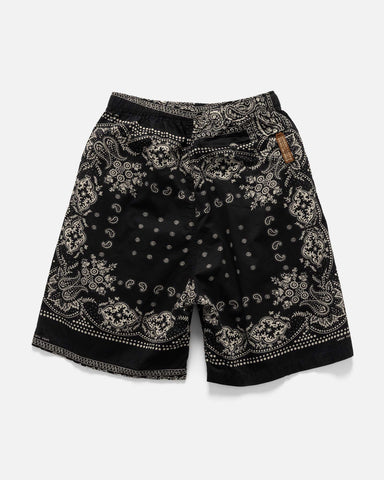 KAPITAL Combed Burberry RAT BRAND Bandana Patchwork EASY Short Pants Black, Shorts