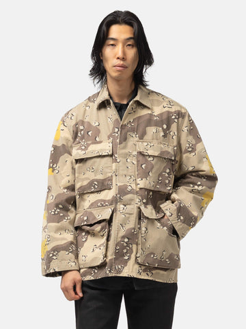 KAPITAL Cotton Herringbone CHOCO-CHIP Camo ARMY JKT Beige, Jackets