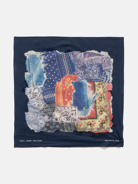KAPITAL Fastcolor Selvedge Bandana (BANDANA Patchwork) Navy, Bandanas