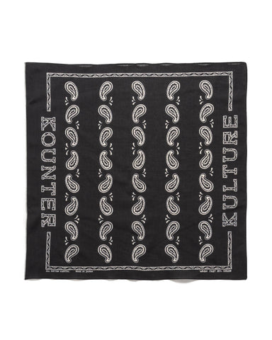 Kapital Fastcolor Selvedge Bandanna (KOUNTER KULTURE PECOS Paisley) Black, Accessories