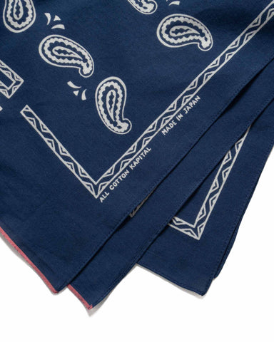 Kapital Fastcolor Selvedge Bandanna (KOUNTER KULTURE PECOS Paisley) Navy, Accessories