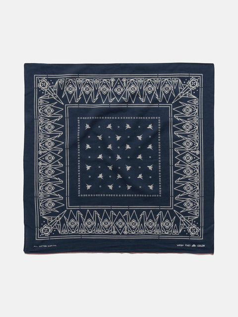 KAPITAL Fastcolor Selvedge Bandanna (ORIGAMI) Navy, Bandanas