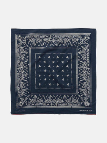 KAPITAL Fastcolor Selvedge Bandanna (ORIGAMI) Navy, Bandanas