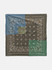 KAPITAL Fastcolor Selvedge Bandanna (PaisleyPatchwork) KHAKIxSAX, Bandanas