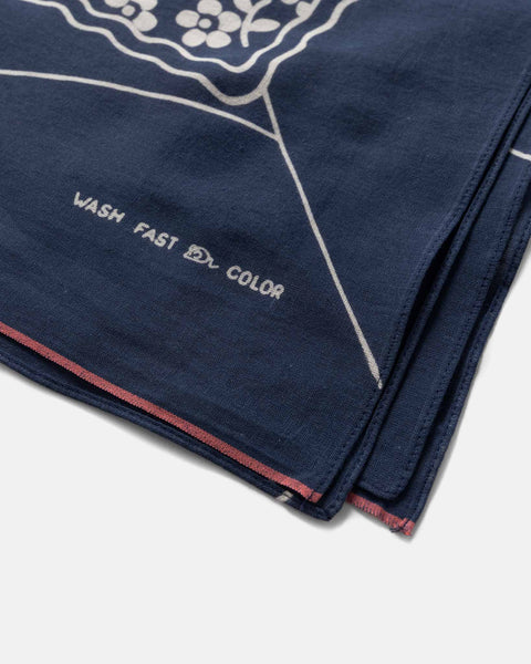 KAPITAL Fastcolor Selvedge Bandana (SPIDER PECKISH RAINBOWY) Navy, Bandanas