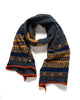 Kapital Fulling Wool Scarf COPTIC SKULL Navy, Accessories