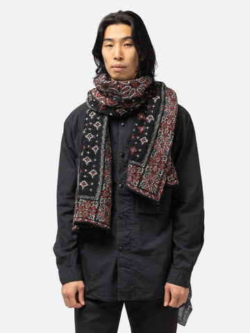 KAPITAL Fulling Wool Scarf Colorful BIG-MAMA Bandana Black, Scarves