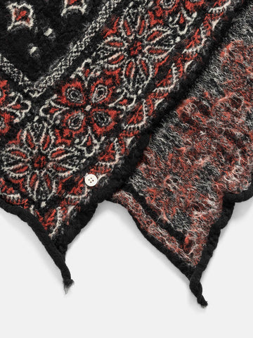 KAPITAL Fulling Wool Scarf Colorful BIG-MAMA Bandana Black, Scarves