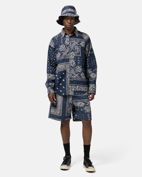 KAPITAL Gauze RAT BRAND Bandana Patchwork Raglan Shirt Aubergine, Shirts