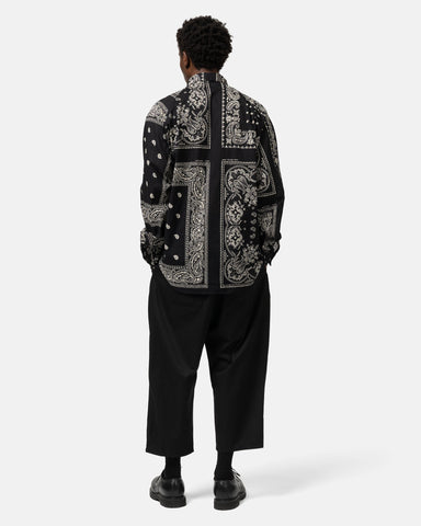 KAPITAL Gauze RAT BRAND Bandana Patchwork Raglan Shirt Black, T-Shirts