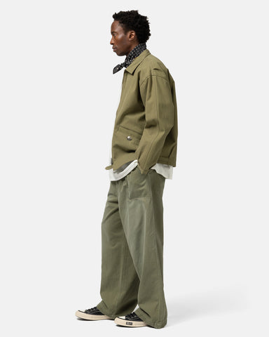 KAPITAL Herringbone FATIGUE Baggy Pants Khaki, Pants