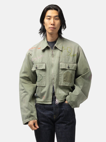 KAPITAL Herringbone HUNTER Drizzler JKT (Memorial Embroidery) Khaki, Jackets