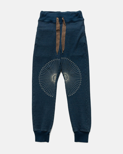 KAPITAL IDG Fleecy Knit SWT Pants (FUROSHIKI Embroidery) Indigo, Sweatpants
