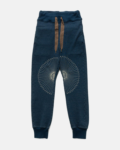 KAPITAL IDG Fleecy Knit SWT Pants (FUROSHIKI Embroidery) Indigo, Sweatpants