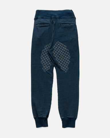 KAPITAL IDG Fleecy Knit SWT Pants (FUROSHIKI Embroidery) Indigo, Sweatpants