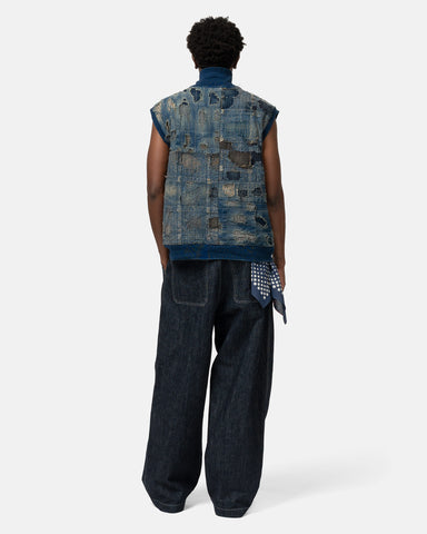 KAPITAL IDG SWT x BORO Half Vest Indigo, Vests