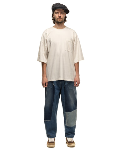 KAPITAL Jersey 2TONES BIG Pocket T (BONE) Trico, T-Shirts