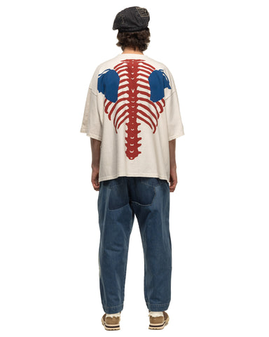 KAPITAL Jersey 2TONES BIG Pocket T (BONE) Trico, T-Shirts