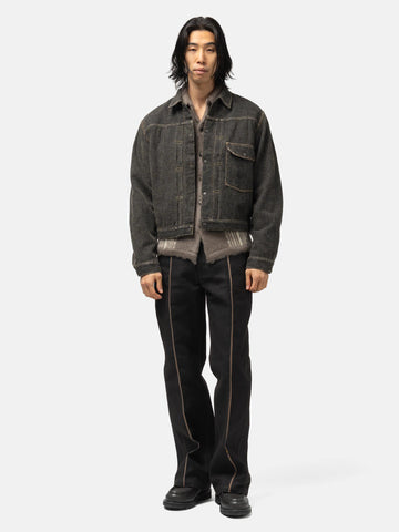 KAPITAL Twill Aging-Wool 1st JKT Fade Charcoal, Denim Jackets