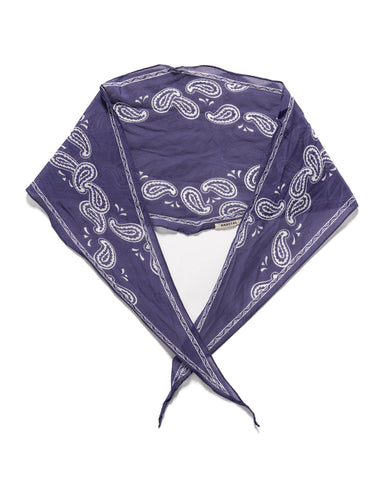 Kapital WASHER Crinkle Silk Neckerchief (PECOS Paisley) Aubergine, Accessories