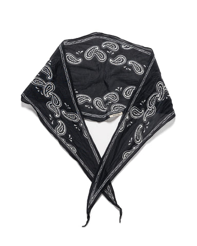 Kapital WASHER Crinkle Silk Neckerchief (PECOS Paisley) Black, Accessories