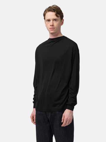 KAPTAIN SUNSHINE All Silk Crewneck P/O Black, Sweatshirts