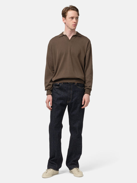KAPTAIN SUNSHINE Cotton Knit Skipper Shirt Mocha Brown, Sweatshirts